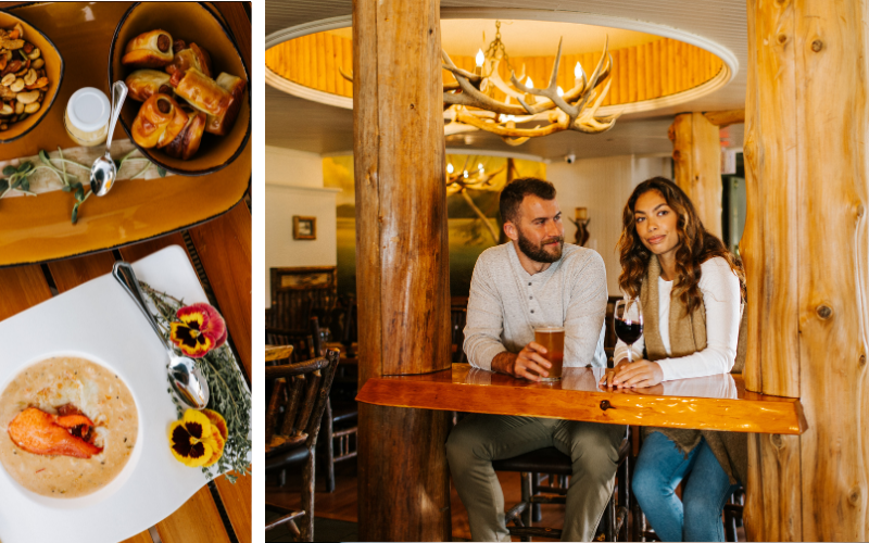 A couple sits at the bar at Mr. Brown's Pub at The Sagamore.