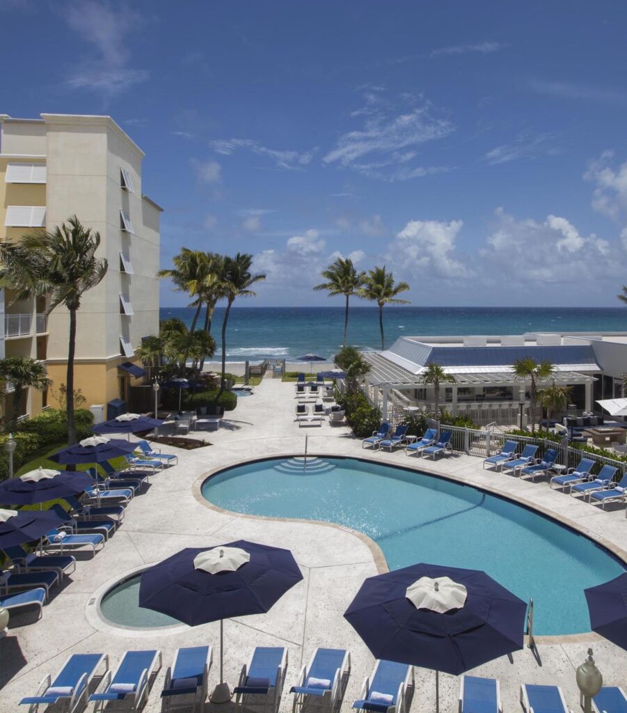 exterior shot of delray sands resort