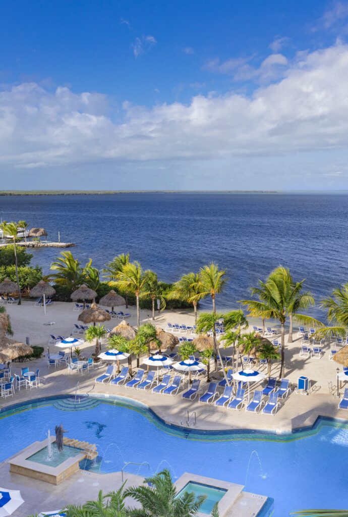 pool shot of reefhouse resort and marina