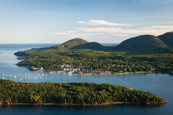 Bar Harbor Maine Drone View