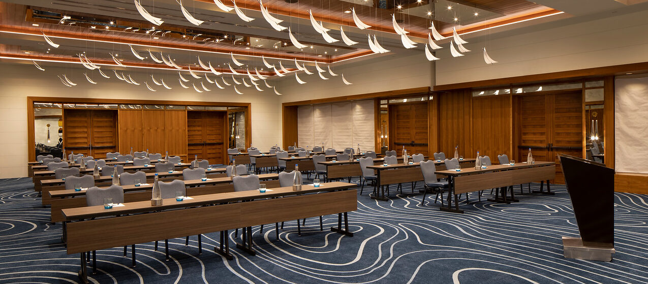 Classroom style meeting room with rows of desks at The Resort at Longboat Key Club