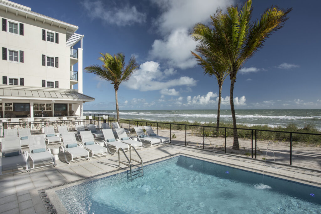 Hotel pool view in Hutchinson Island