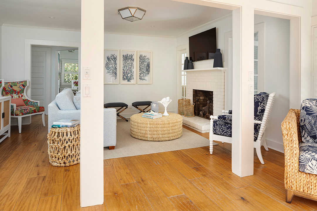 The living room at the Coquina Cottage.