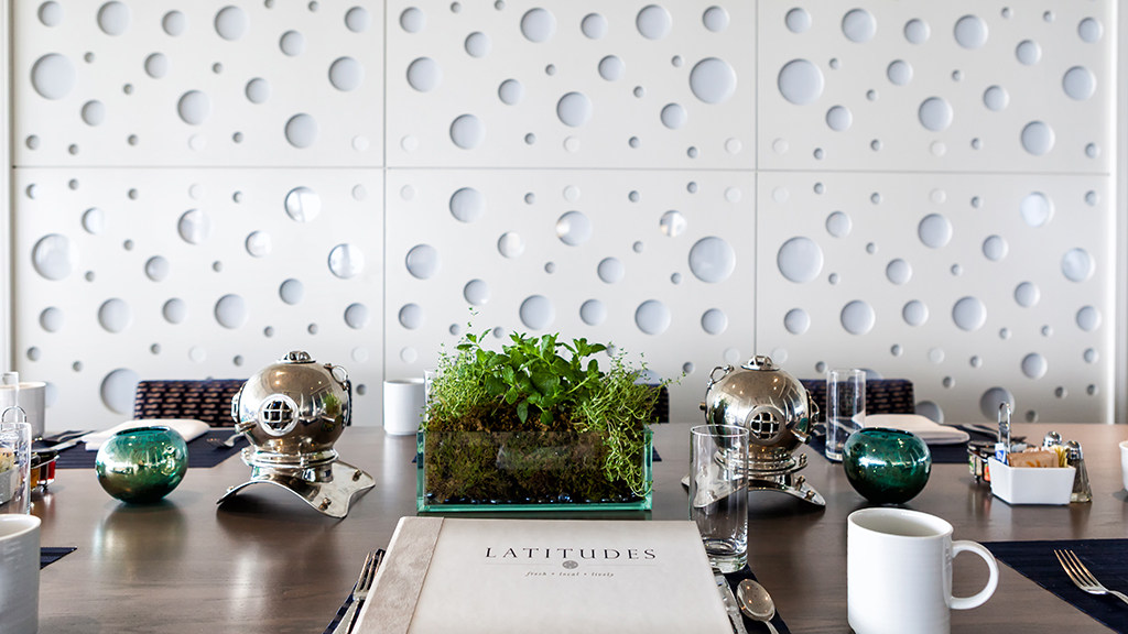 Latitudes private dining room in daylight at Delray Sands Resort.
