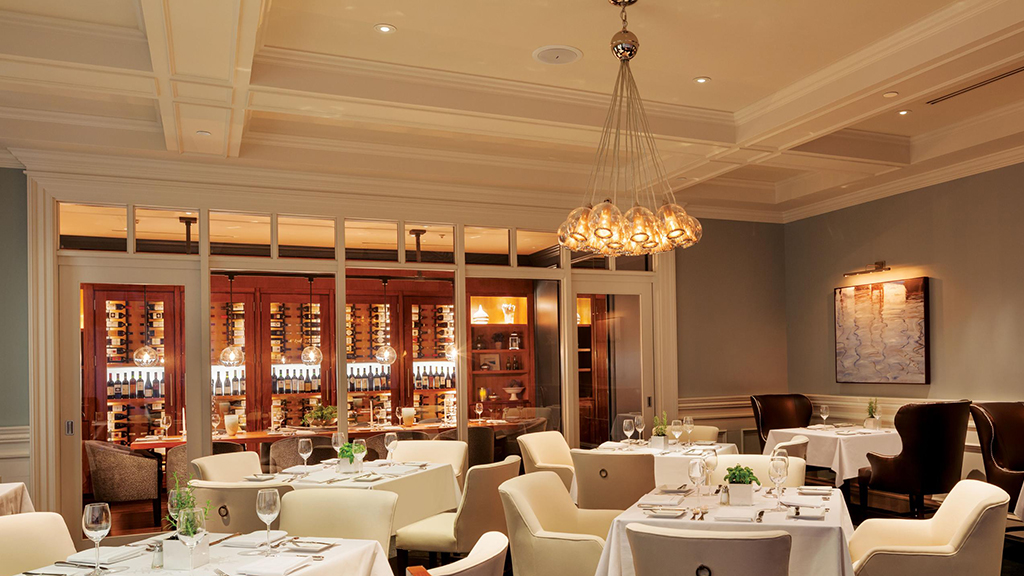 Salt Kitchen & Bar's wine room at Wentworth by the Sea as seen from the dining room.