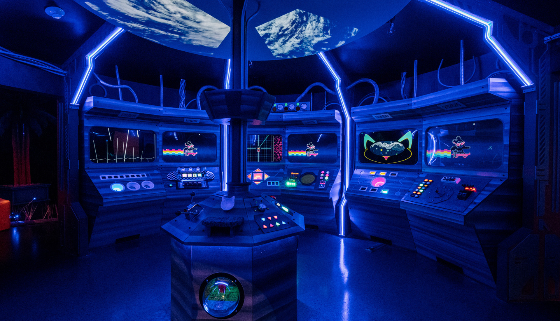 Inside the spaceship in the 