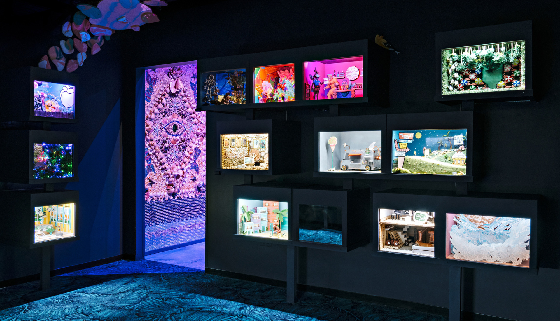 The many dioramas in the 