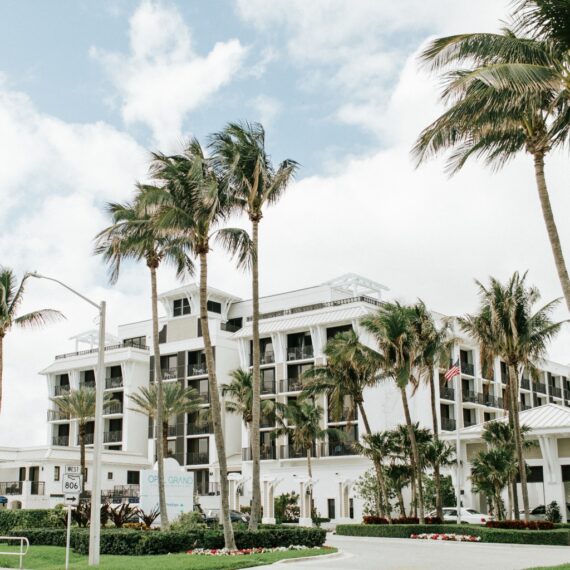 An exterior view of Opal Grand Resort & Spa in Delray Beach, Florida.