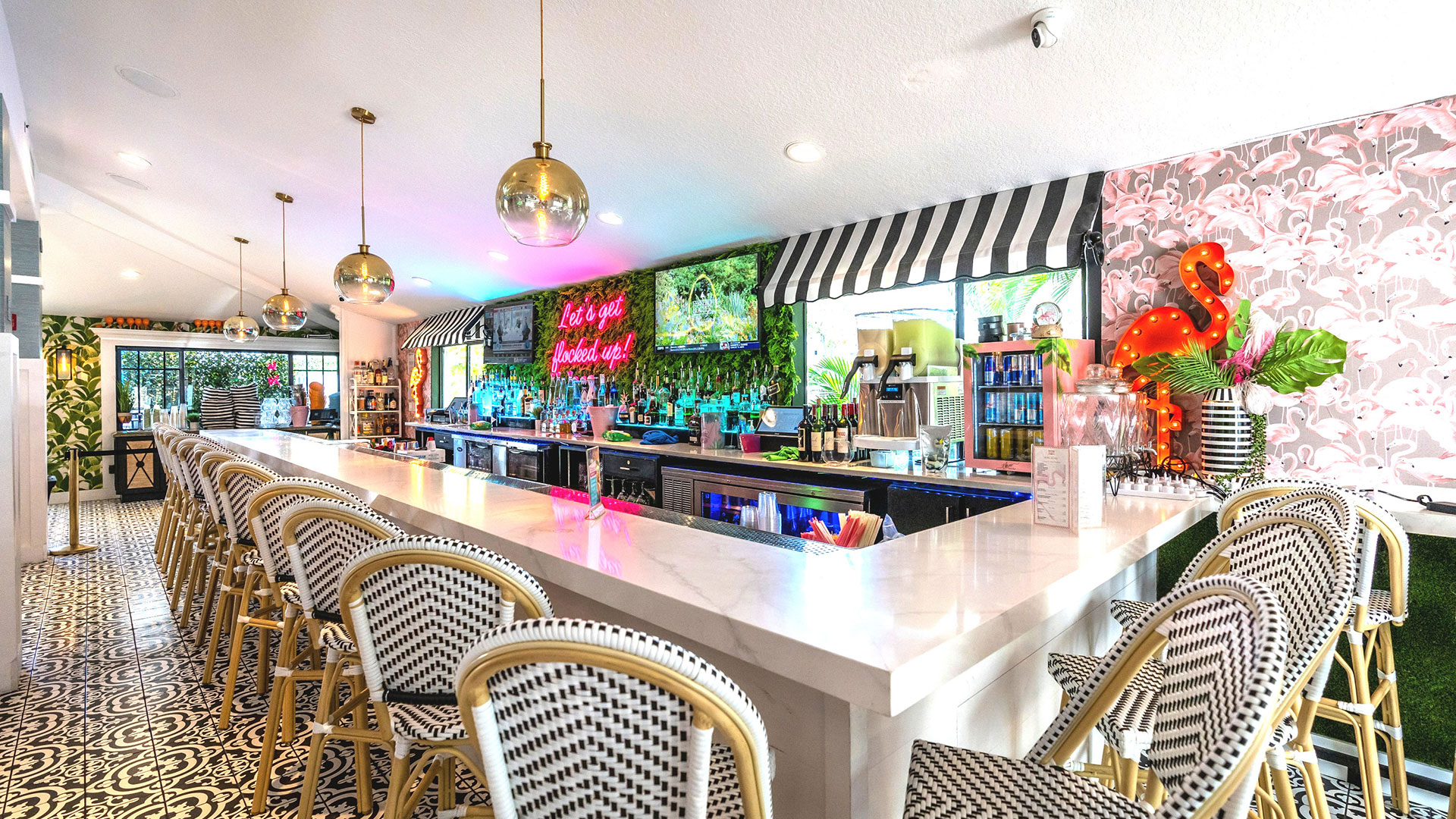The interior bar space at Throw Social in Delray.