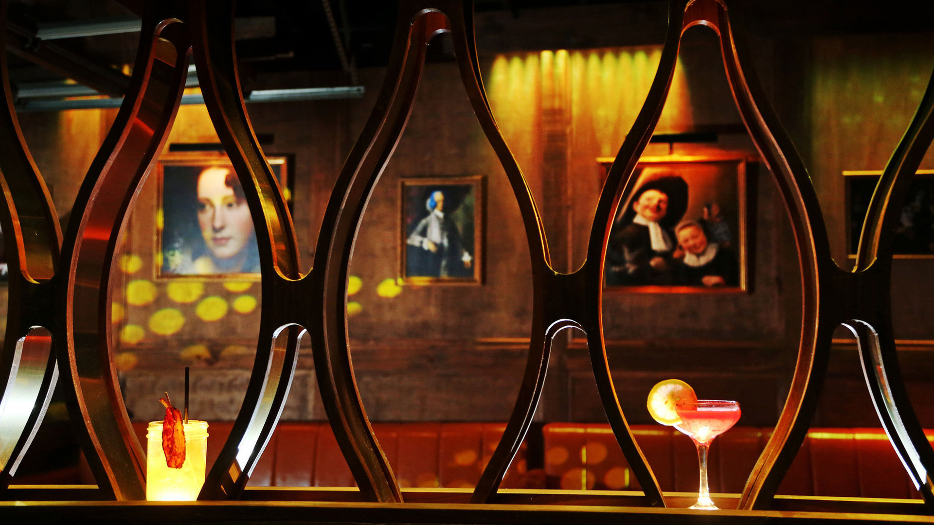 A detail shot of the art in Honey in Delray.