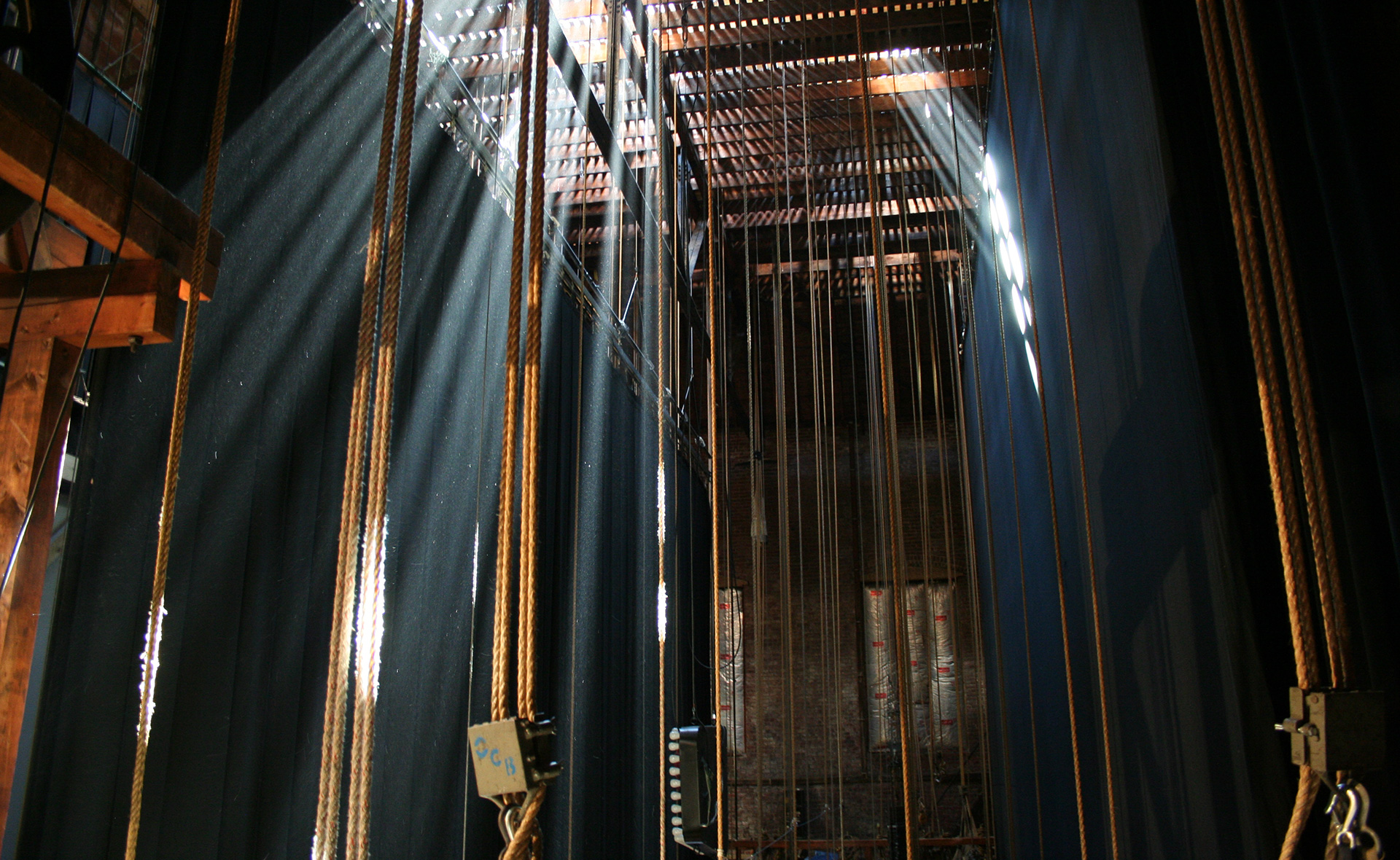 The ship-like stage rigging in The Music Hall.