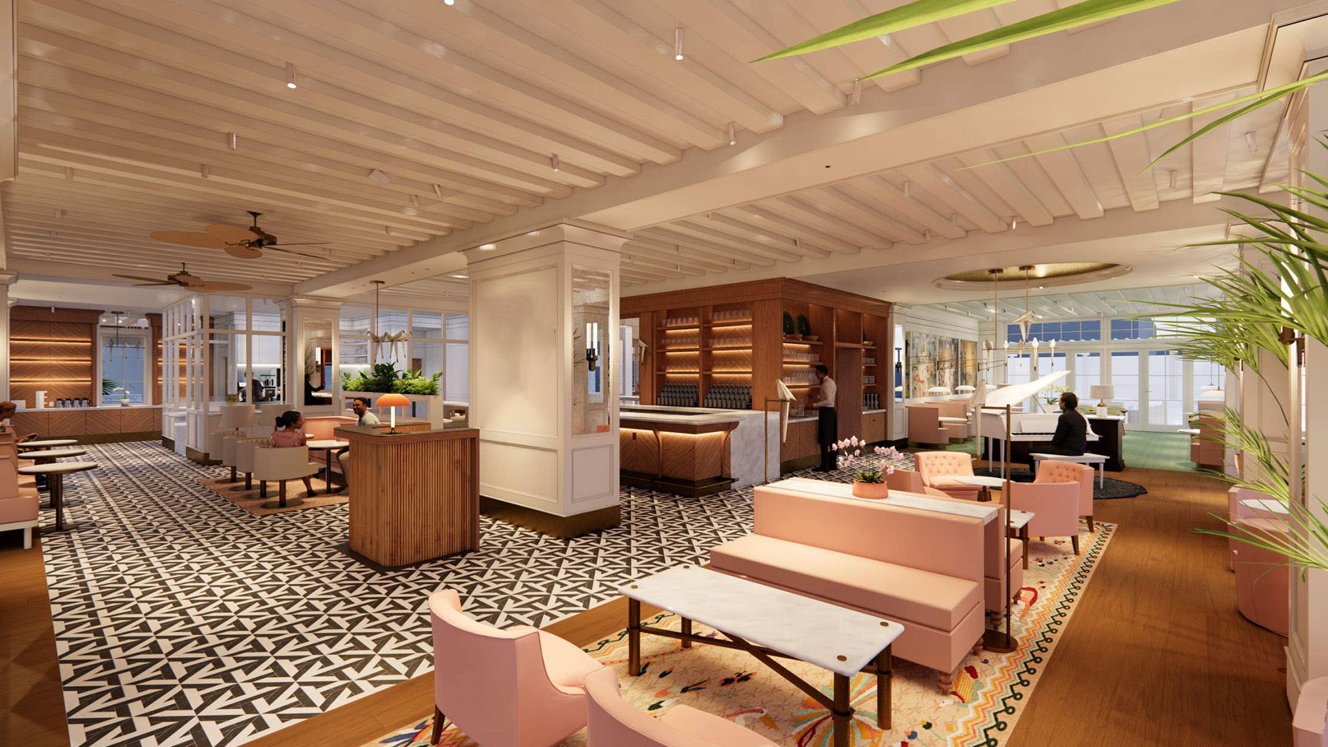 A rendering of Annie's Bistro in Olde Naples Hotel in Naples, Florida.