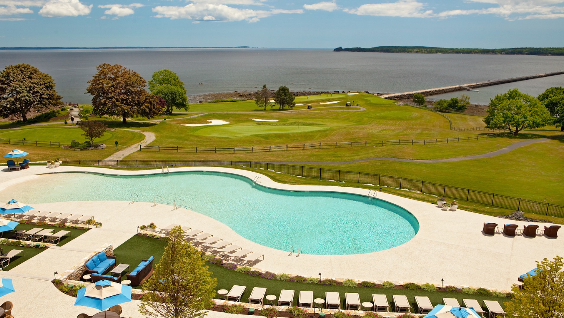 Samoset Pool looking out over the golf course and ocean