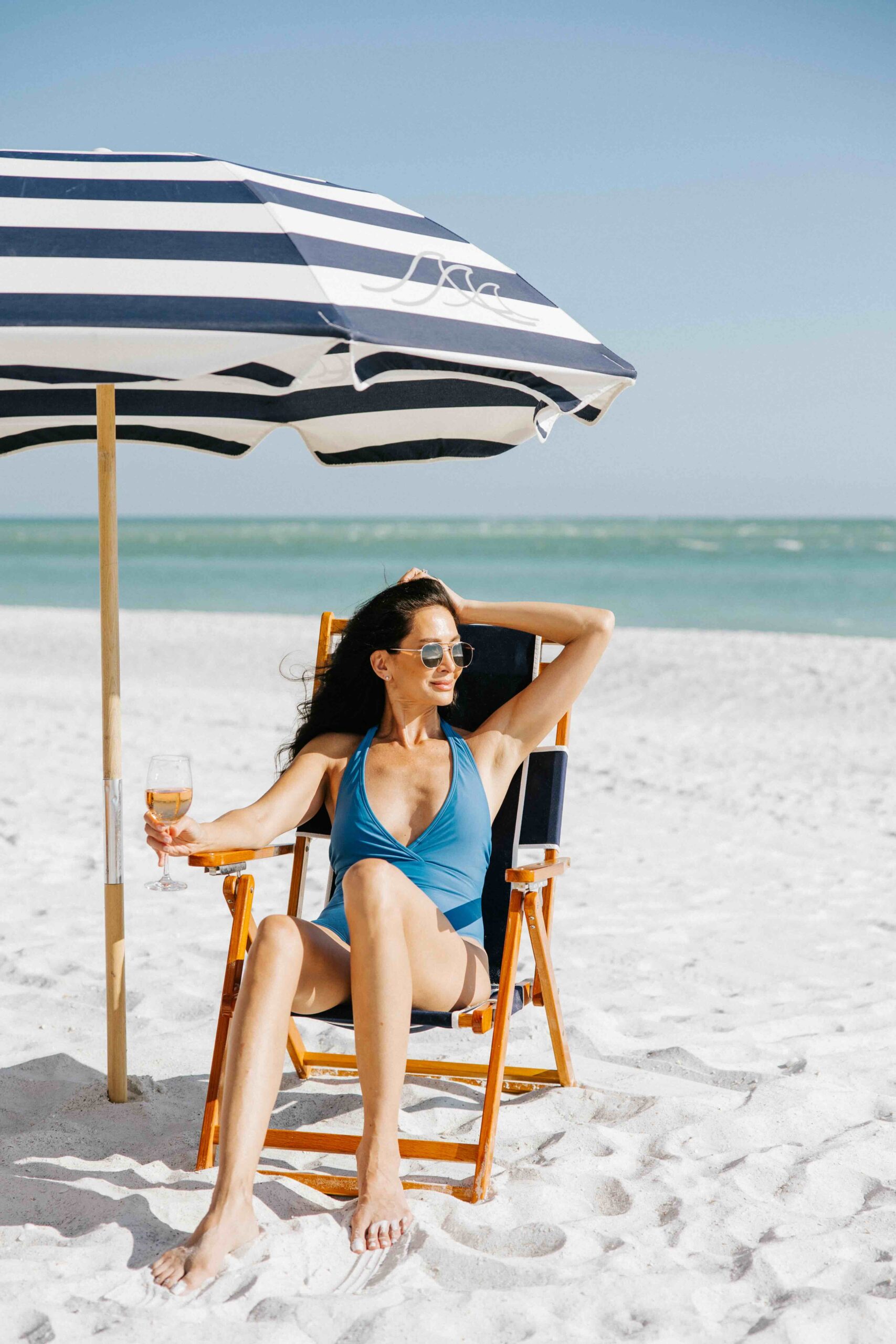woman on a beach chair