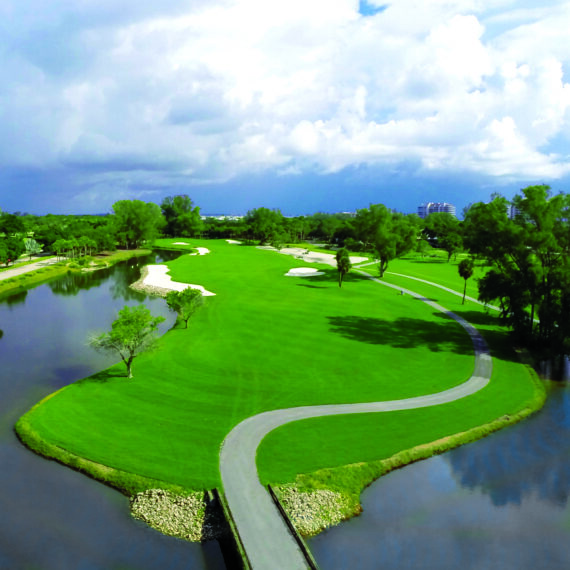arial view of golf course