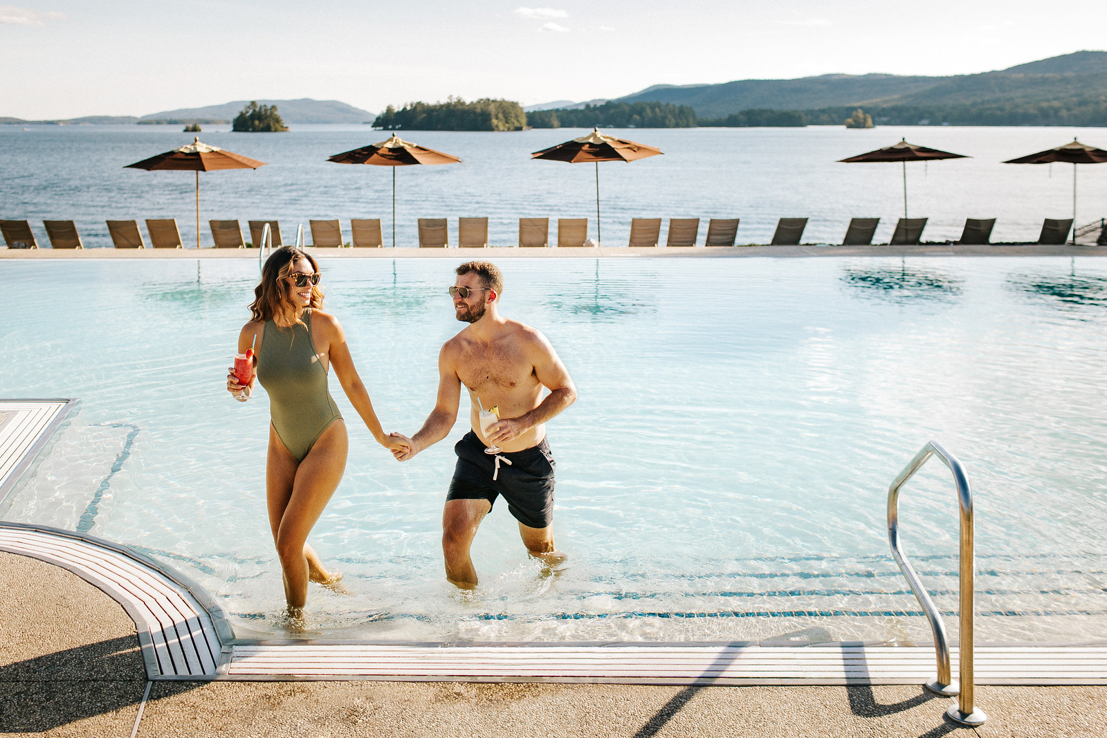 couple at the pool