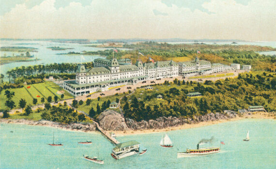 An old historic drawing of Wentworth by the Sea