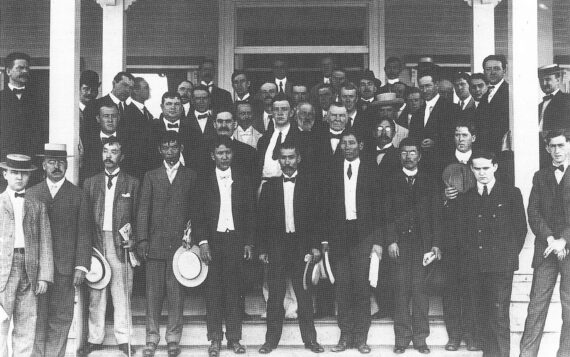 A historic photo of Japanese and Russian delegates at Wentworth by the Sea.