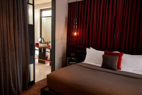 King bed within a Deluxe King accomodation at Bobby Nashville.