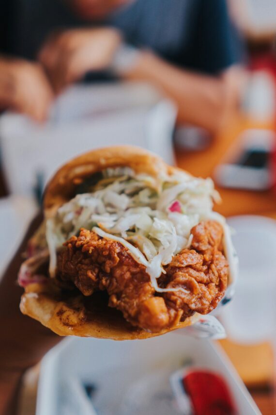 A hot chicken sandwich, much like the ones you'll get at Prince's Hot chicken