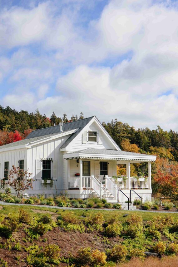 The exterior of one one the Harborside Cottages at The Asticou.