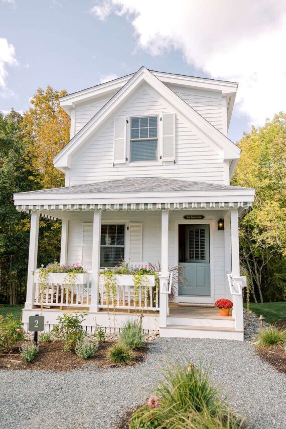 The exterior of one one the Harborside Cottages at The Asticou.